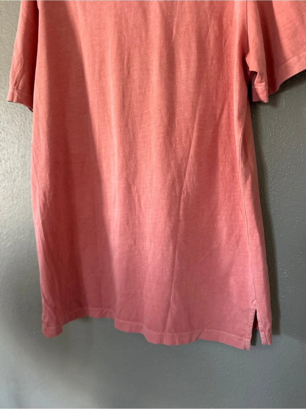 JAMES PERSE Sueded Jersey Polo Shirt | Coral Mens 3 - Picture 6 of 11